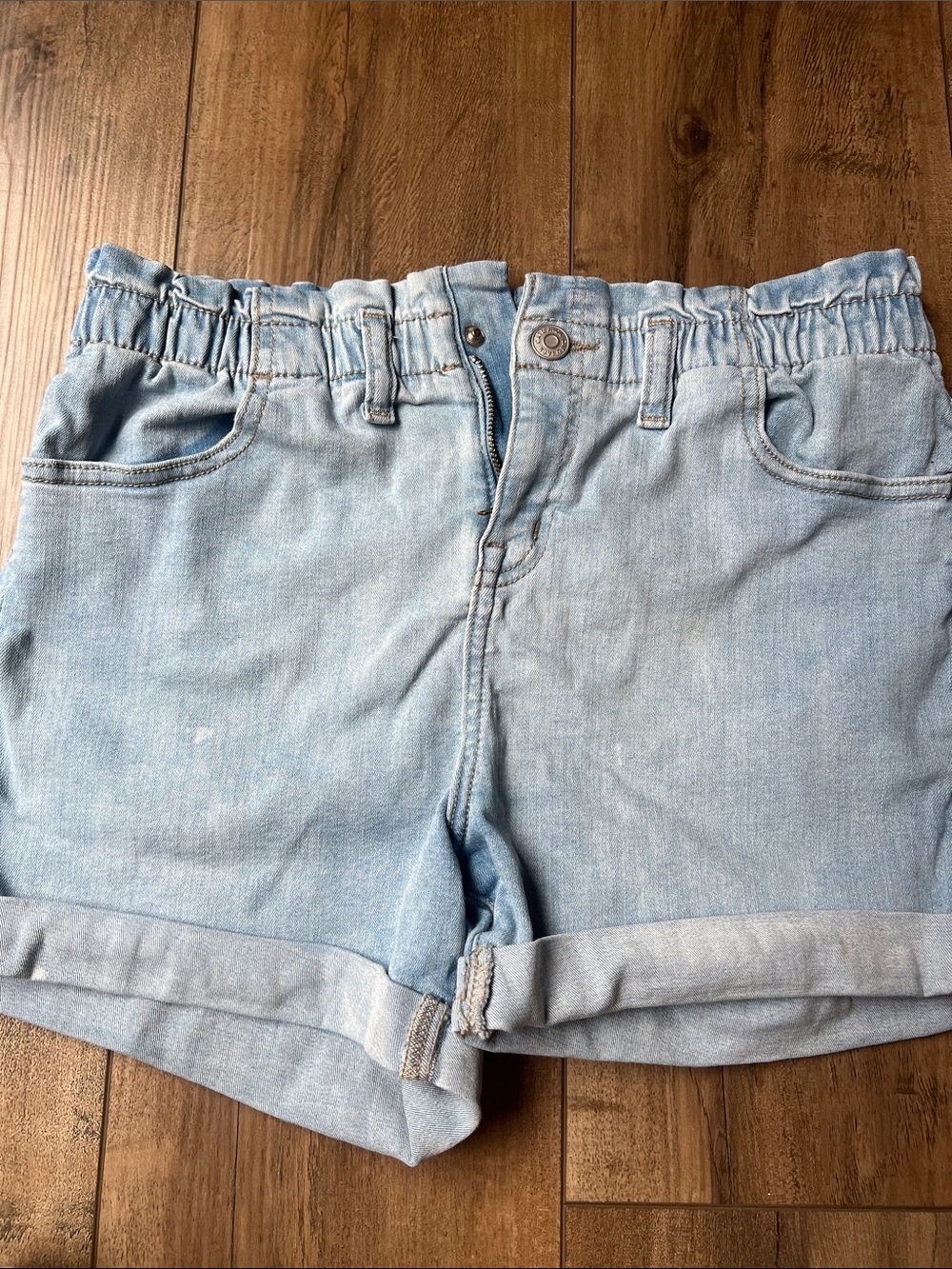 Cat & Jack Light Blue Denim Paperbag Shorts